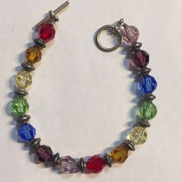 Handcrafted Multicolored Jewel Beaded Bracelet - Picture 3 of 5